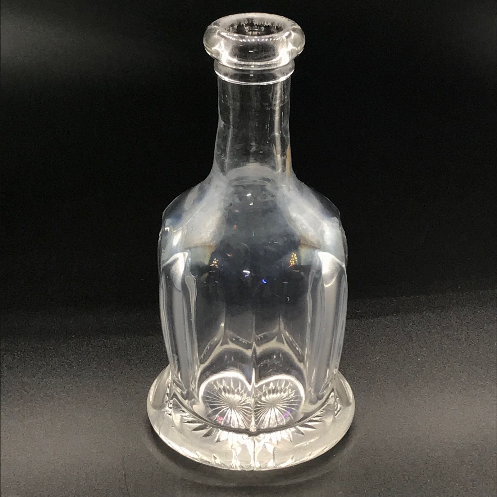Vintage Hexagonal Ribbed Crystal Wine Bottle Decanter Glassware Barware Decor