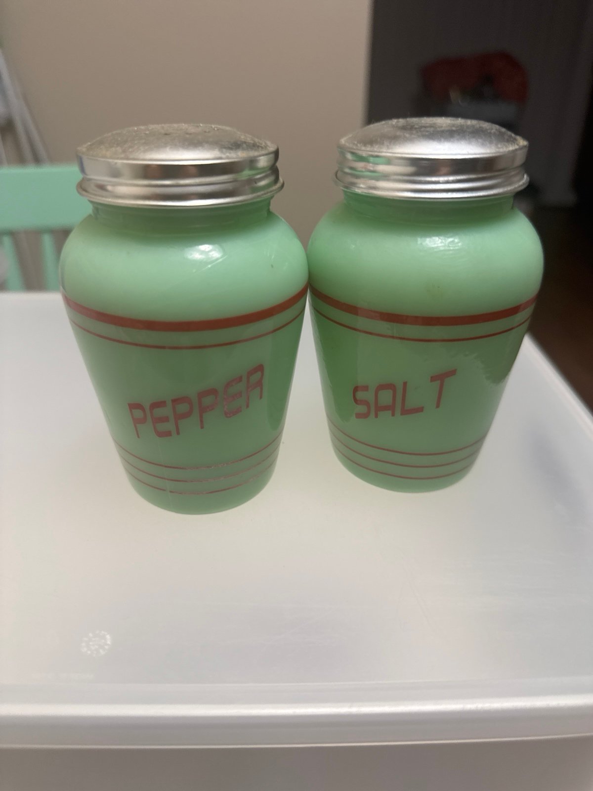 Fire king Pepper and salt shakers