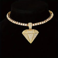 20 Womens 14K Gold 2ct Diamond Necklace Pendant 14 Karat Tennis Chain Silver 20