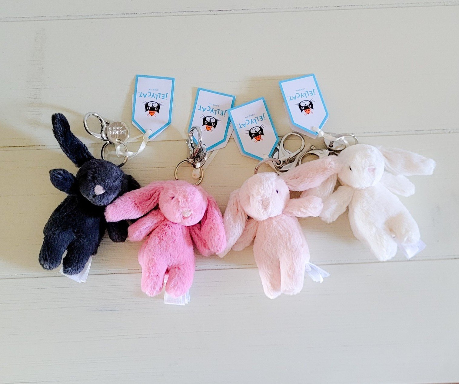 JellyCat Bashful Bunny Bag Charm Keychain Bundle - RETIRED!