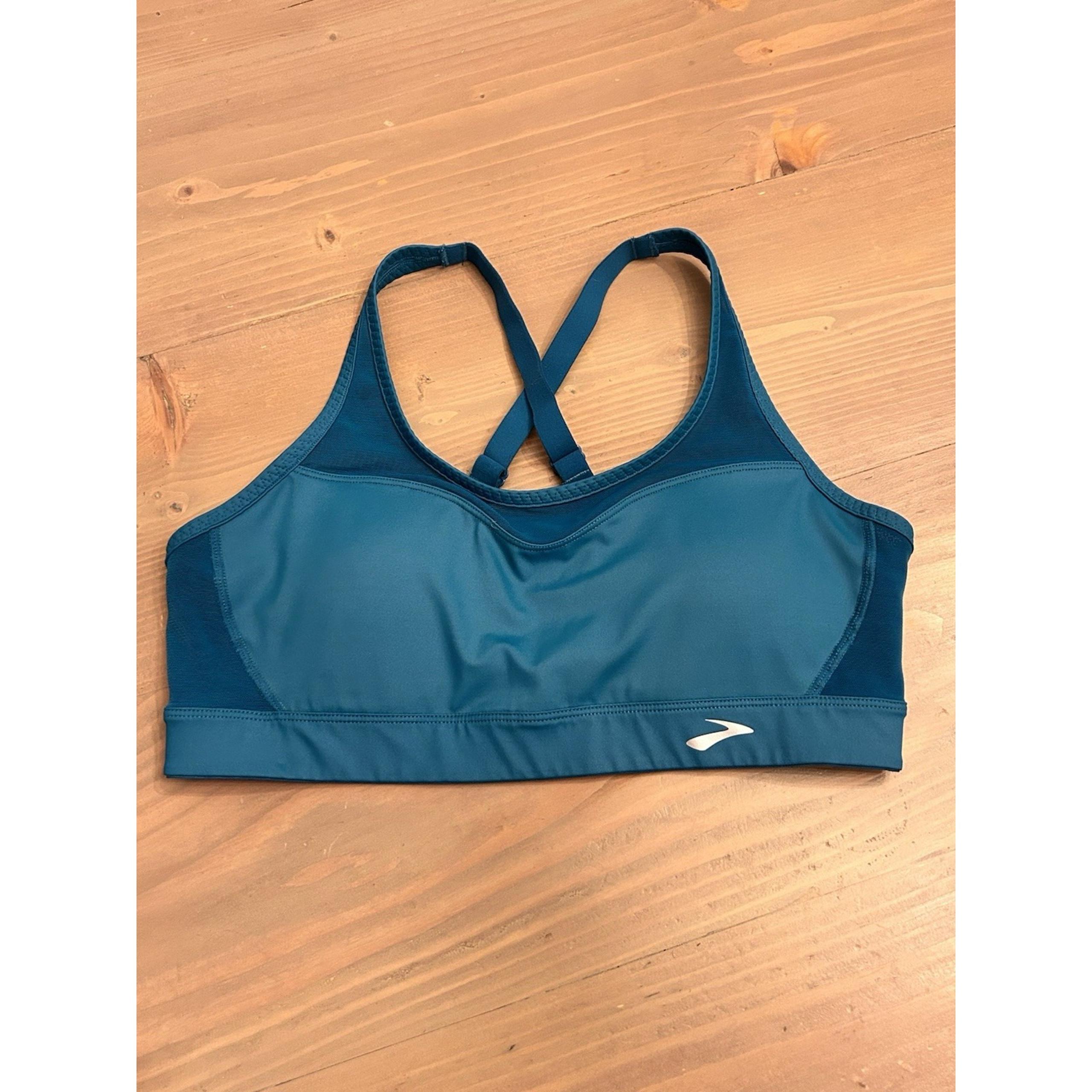 A28 Brooks Running Sports Bra Womens Medium FastForward Blue Crossback Mesh