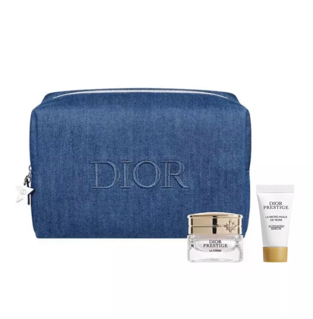 Dior Prestige LA CRÈME, De Rose Advanced Serum 5ml Ea W/Demin Bag Travel 3pc Set