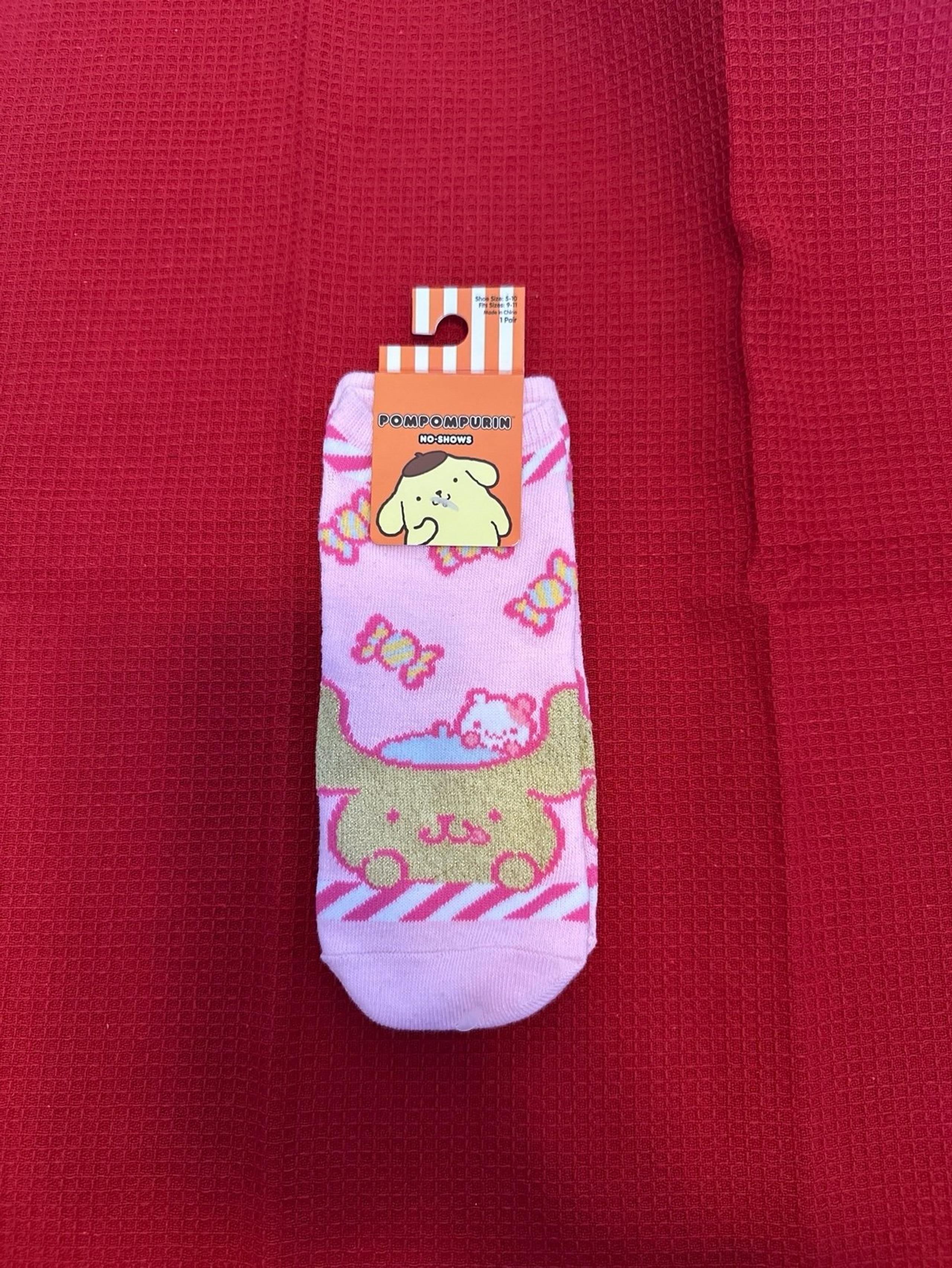 Sanrio Pompompurin Glitter Candy No show socks -New