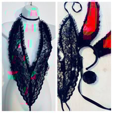 NEW Goth Lace Bunny Sexy Cosplay Costume