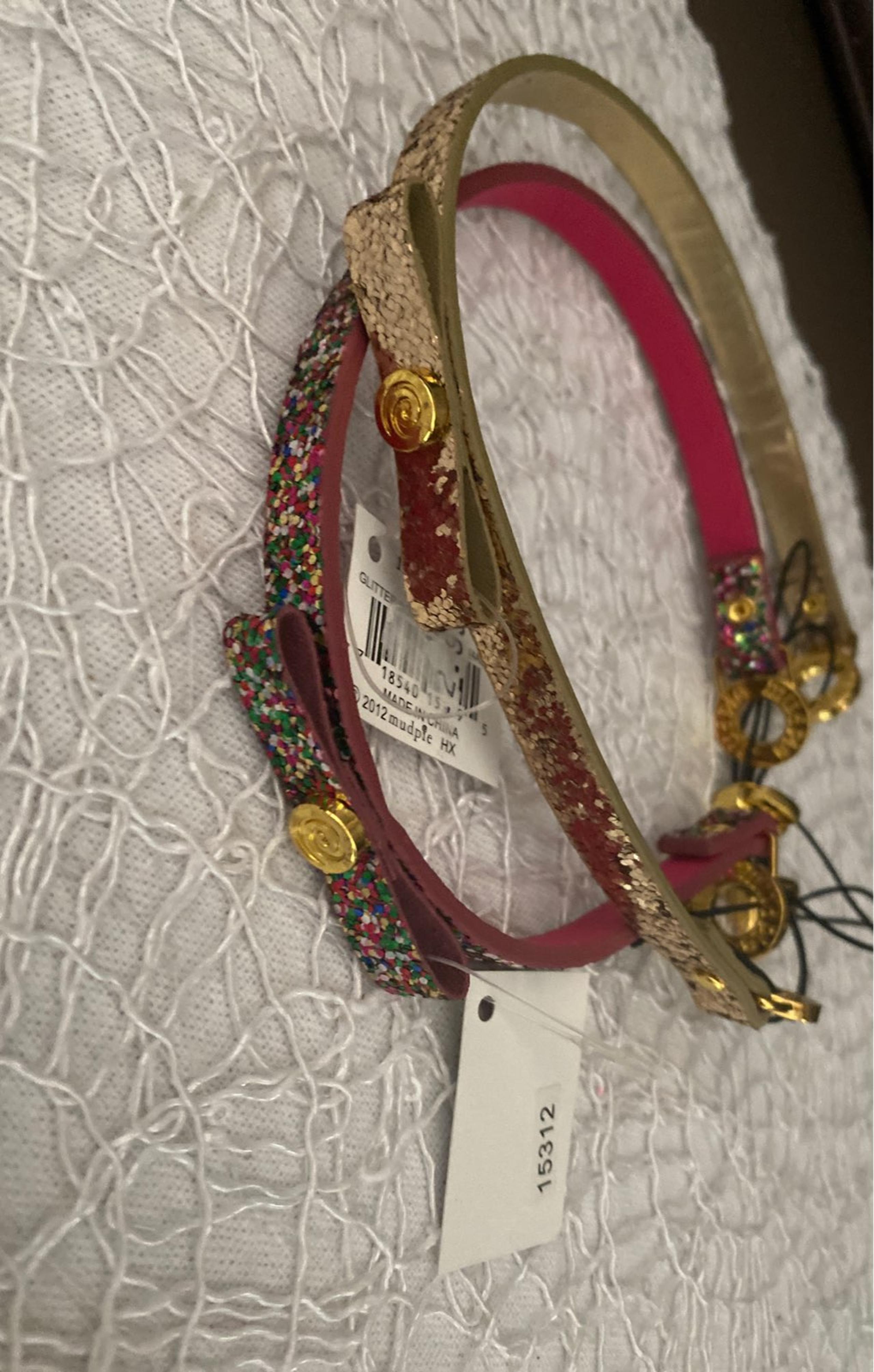 2 Glitter bow headbands adjustable