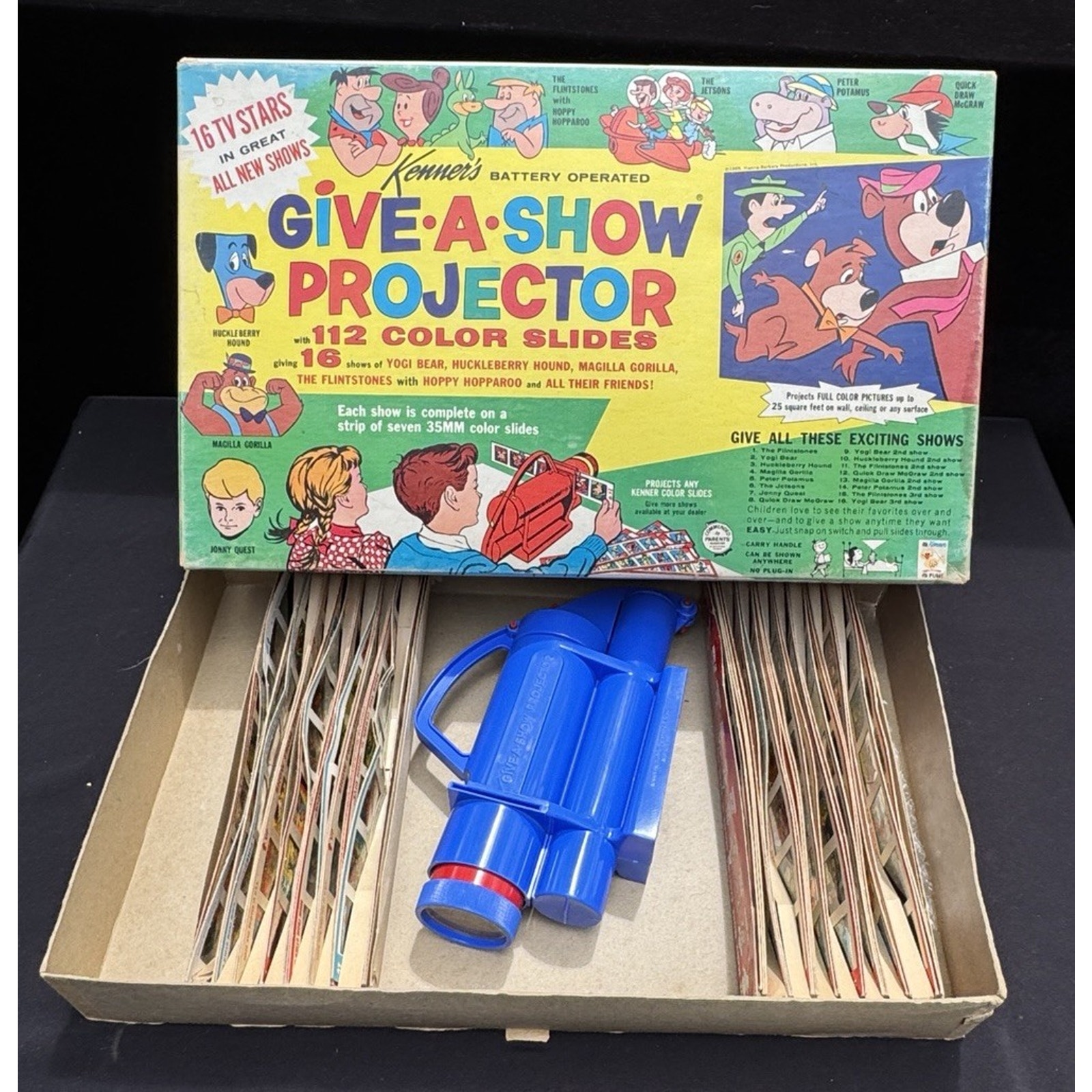 1965 Kenner Give A Show Projector Yogi Bear Flintstones Jetsons & More! -2