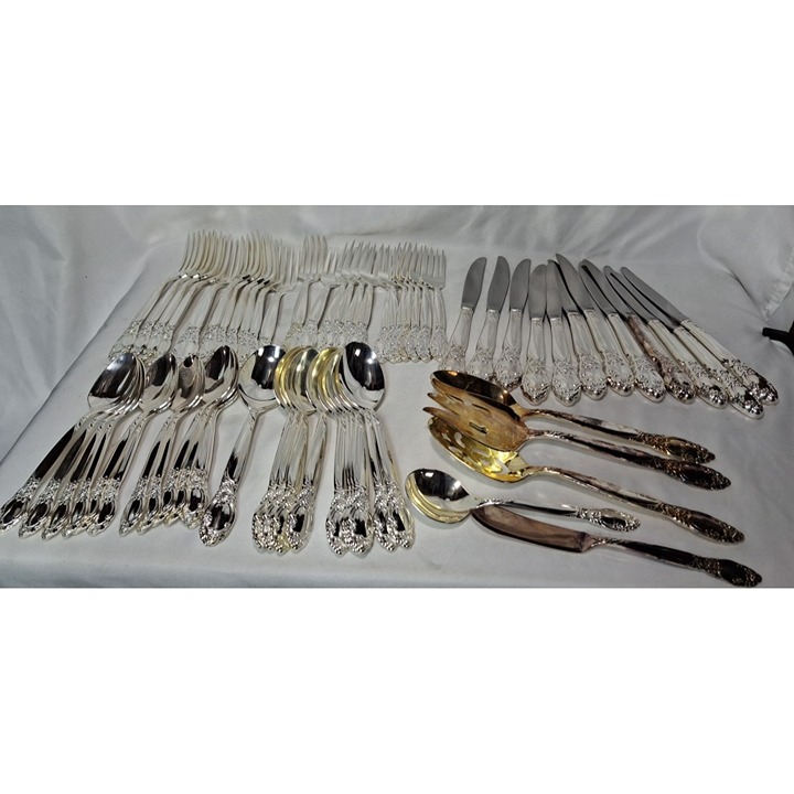 Vtg Oneida Silversmiths Ballad Country Lane flatware Set for 12 & Serving 65pcs