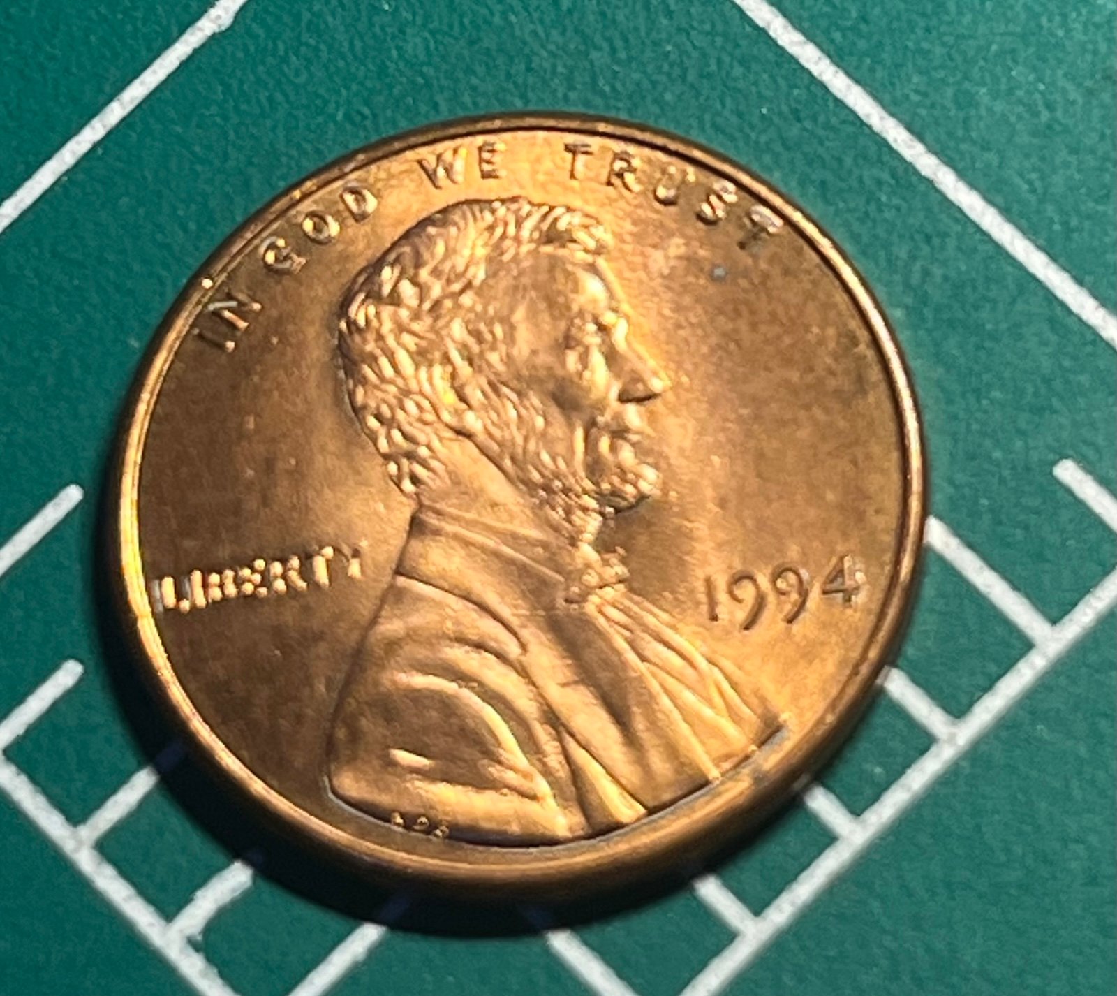 1994 P Lincoln Memorial Center DDO “Date” lot 1076