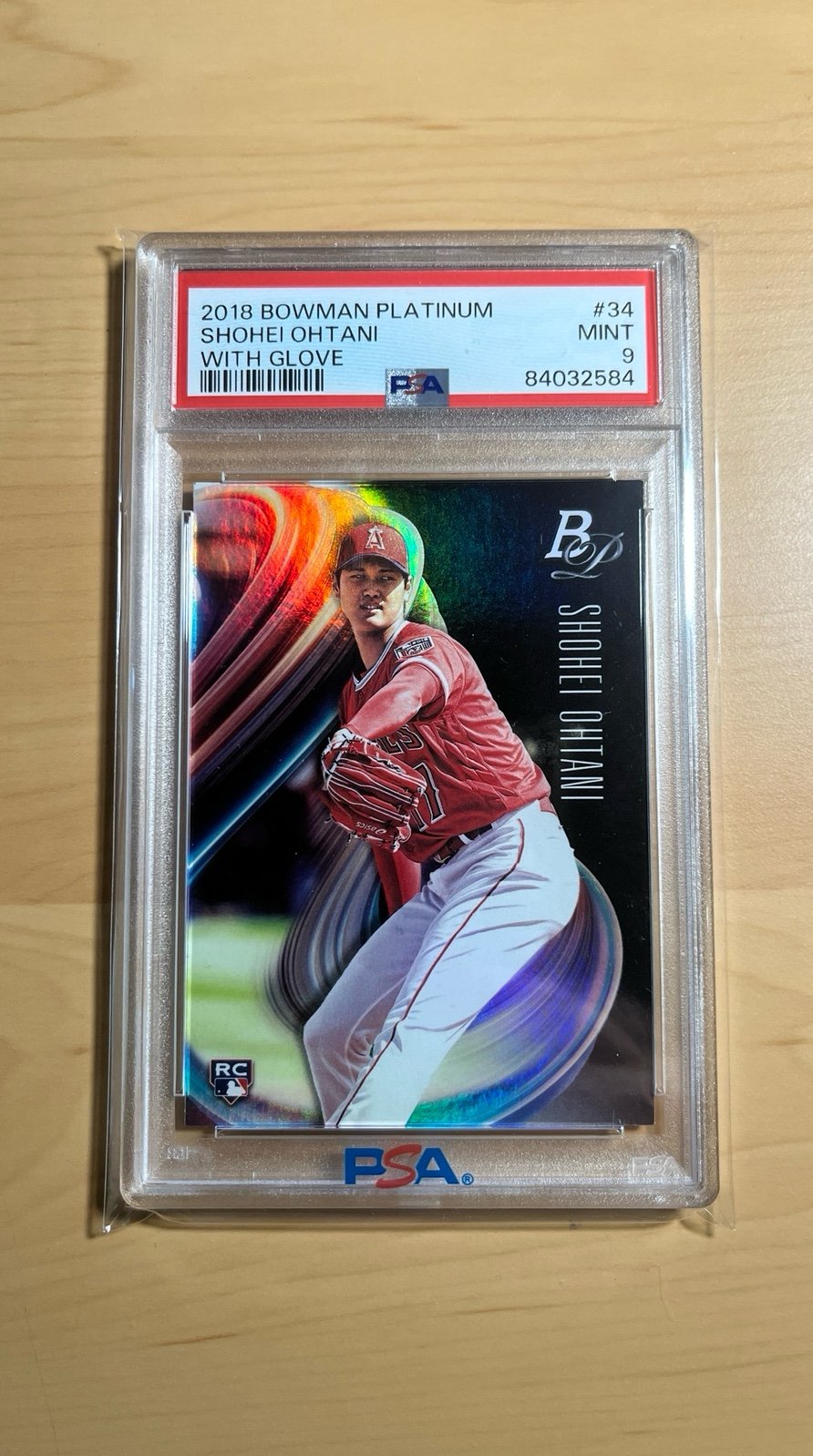 Shohei Ohtani 2018 Bowman Platinum rookie card PSA mint 9