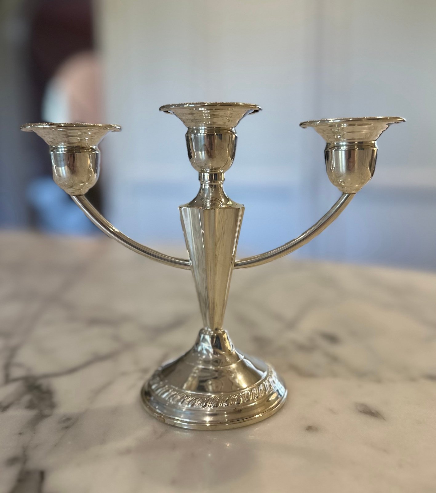 ANTIQUE Silver Candlestick by Luraline