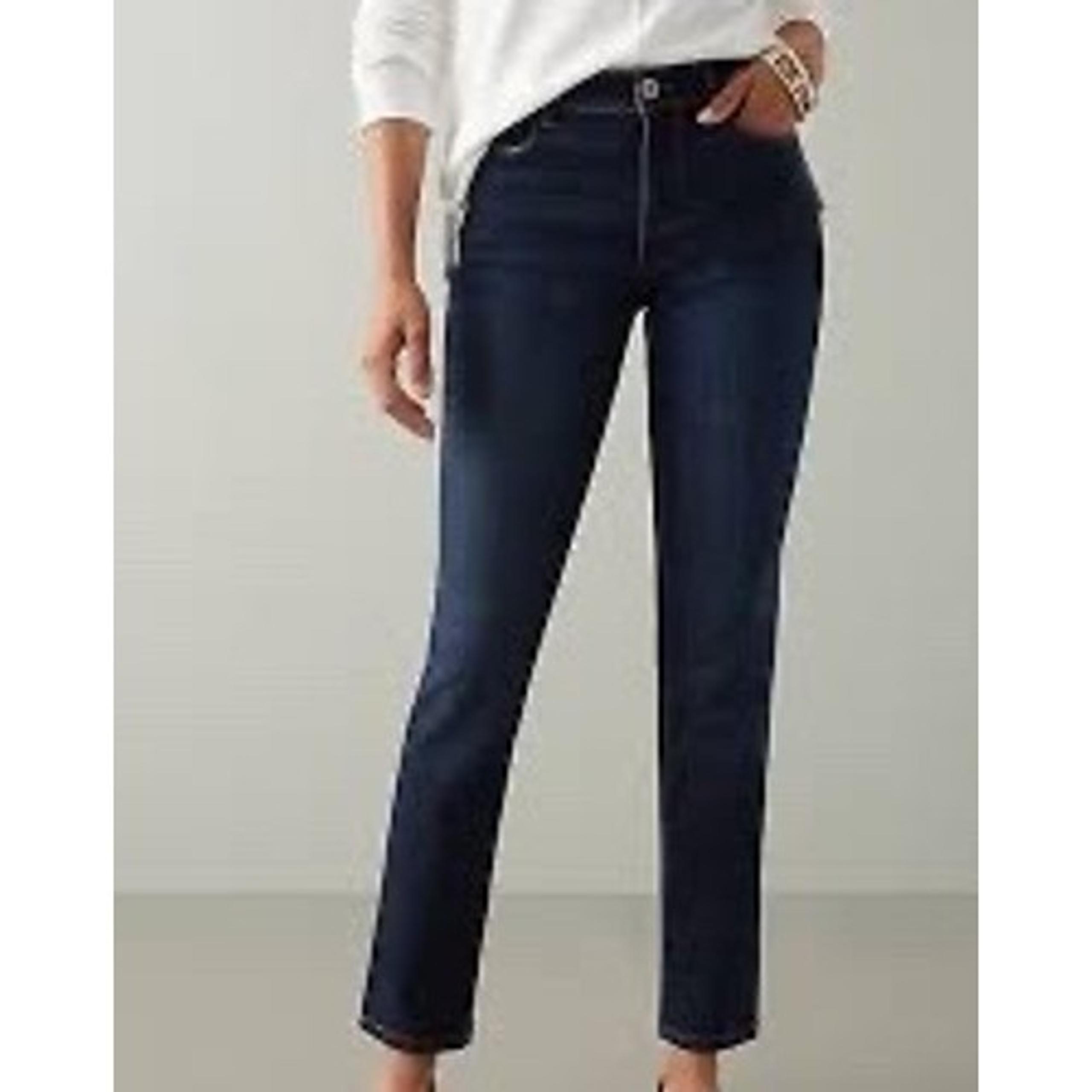 J Jill Womens Authentic Slim Leg Dark Wash High Rise Stretch Denim Jeans Size 16