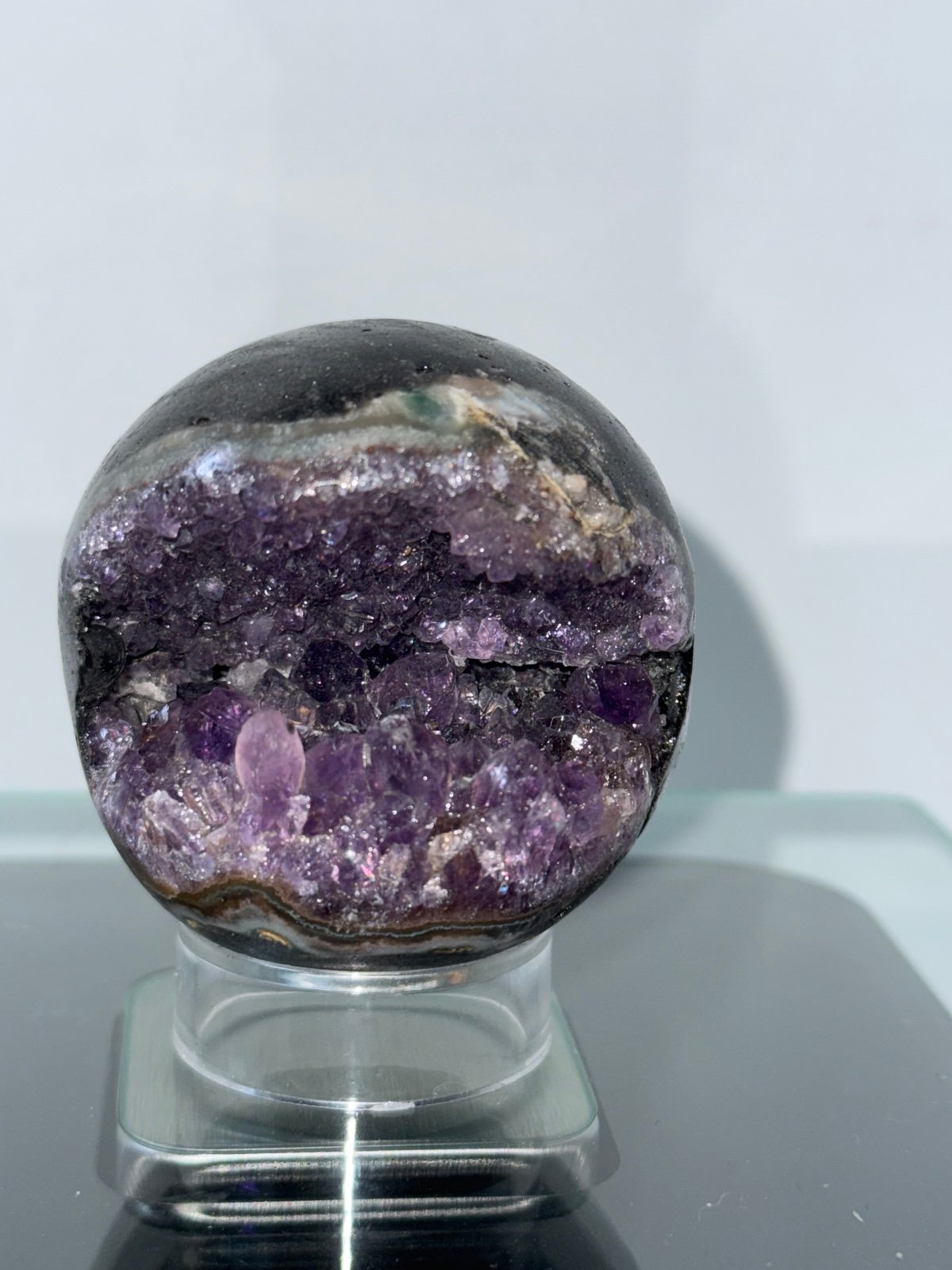 Amethyst Pac-Man geode sphere