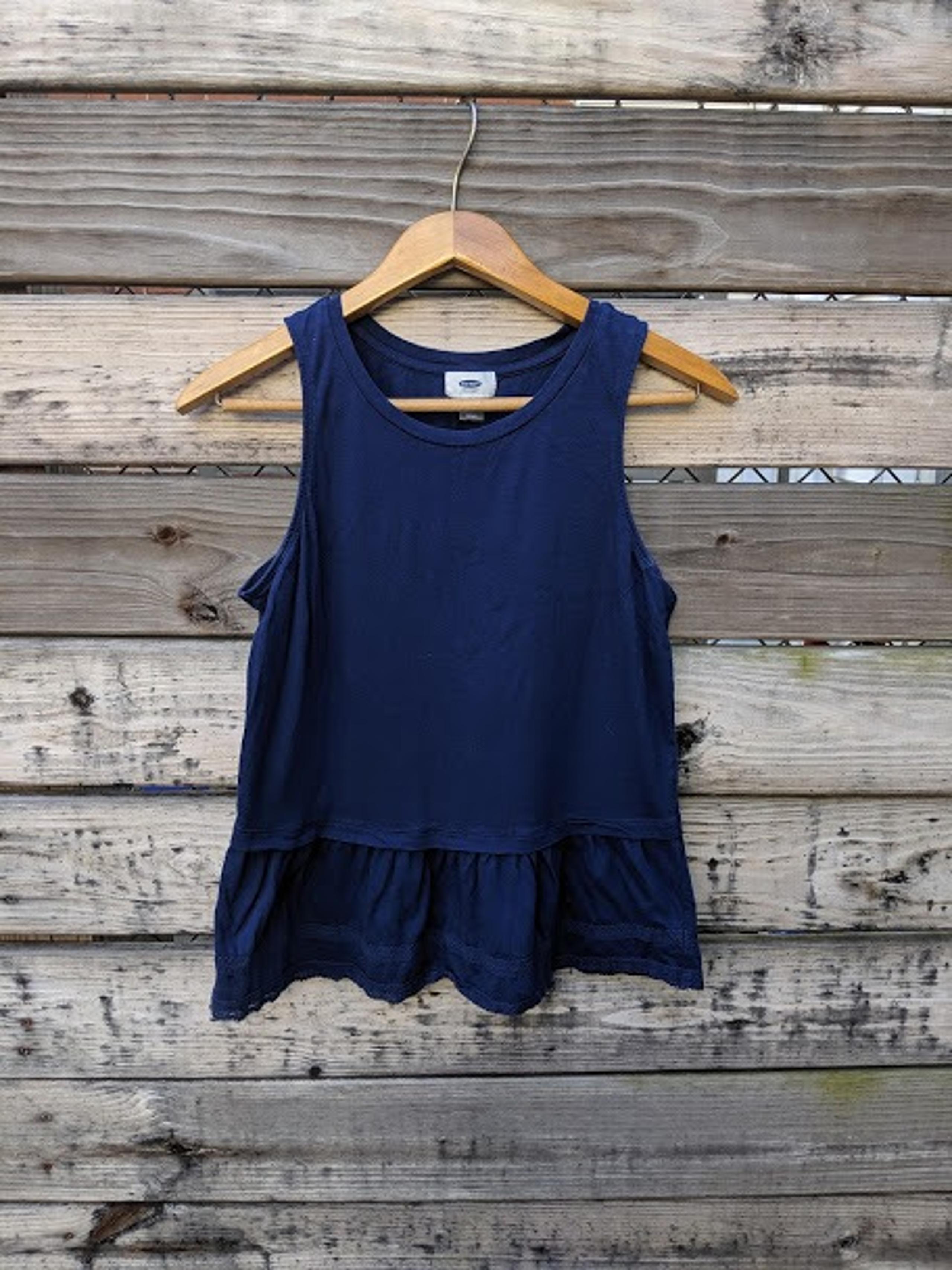 Old Navy Blue Peplum with Lace Tank Top