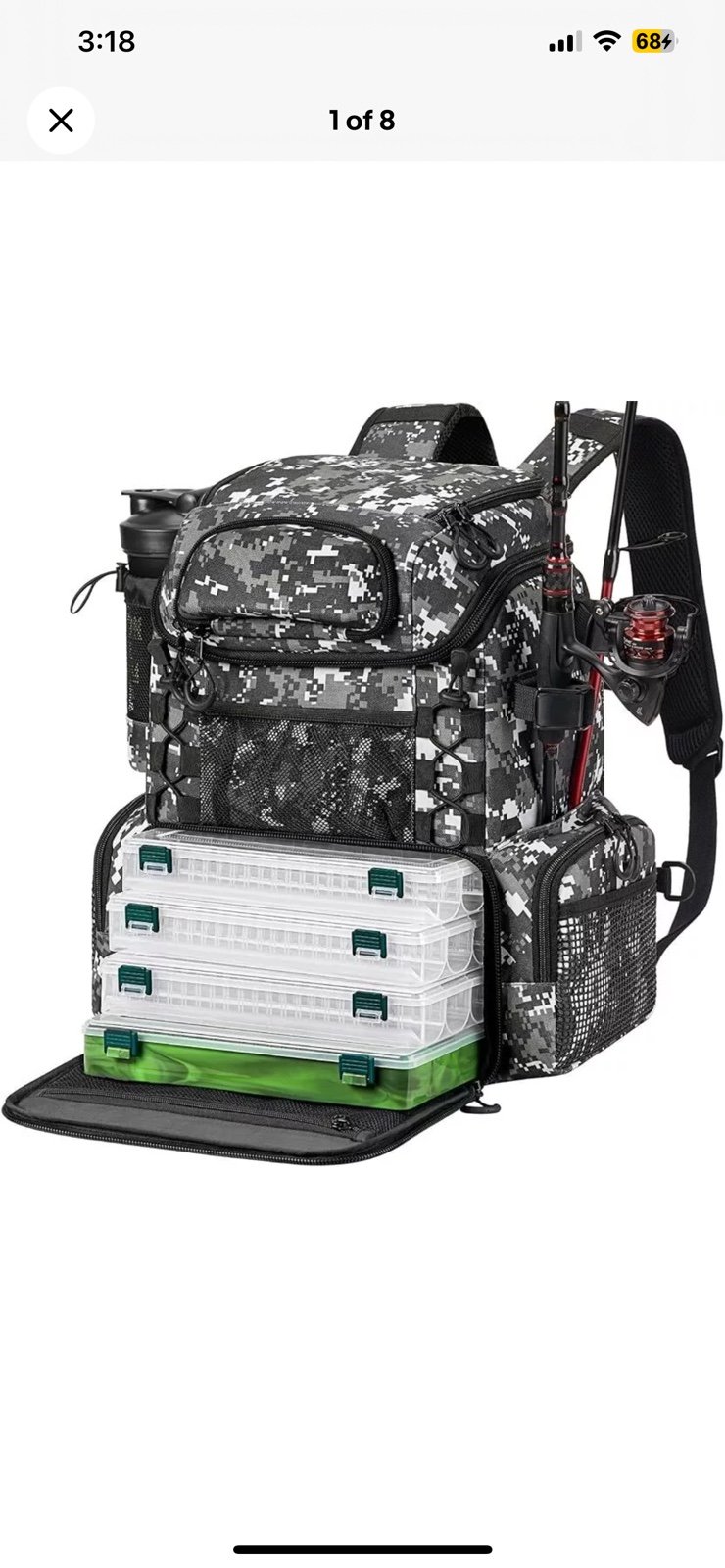 Fishing tackle backpack