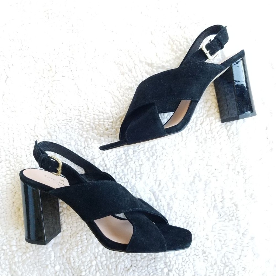 NWOB KATE SPADE CLASSIC SUEDE SANDAL HEELS
