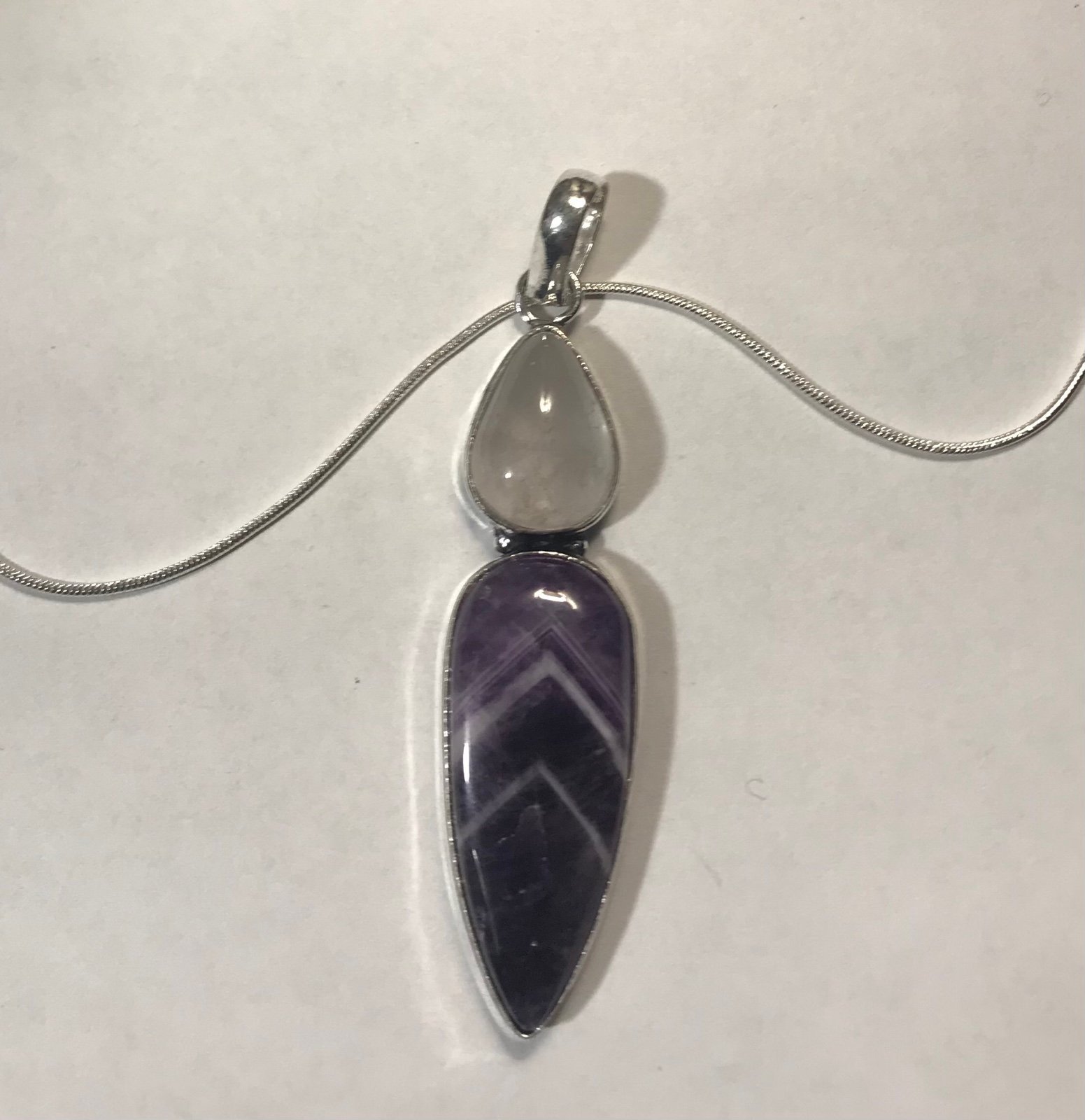Sage Amethyst Moonstone 925 Sterling Silver Necklace