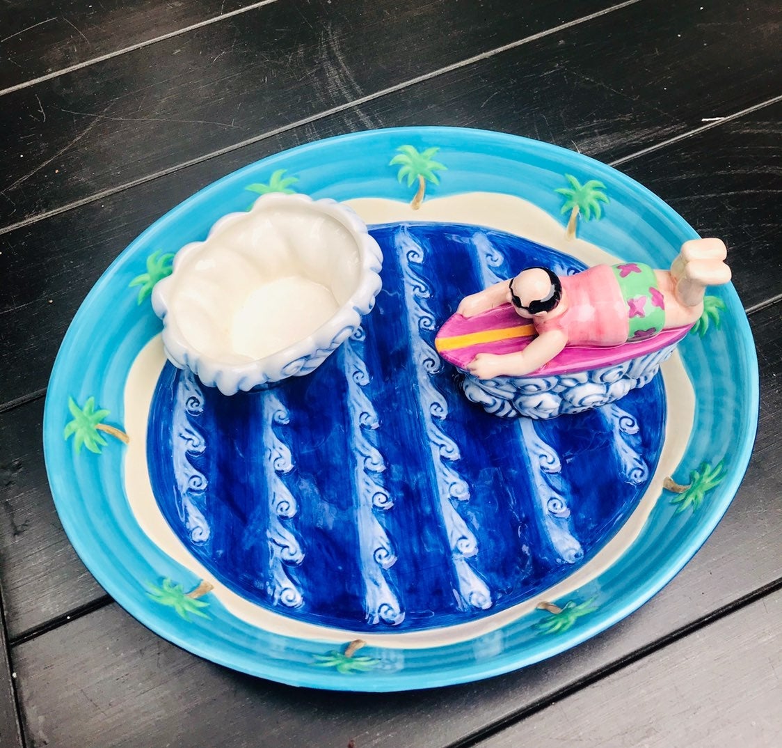 Fun Vintage Summer Stock Platter Bowl