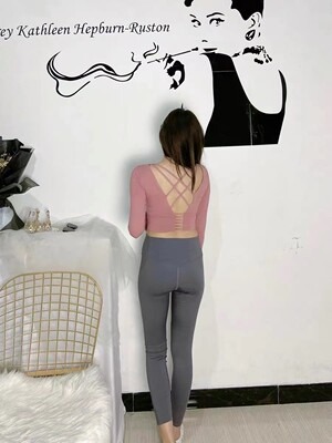 Lulu yoga suit female beauty qiu dong with breast pad back thin and sexy sport