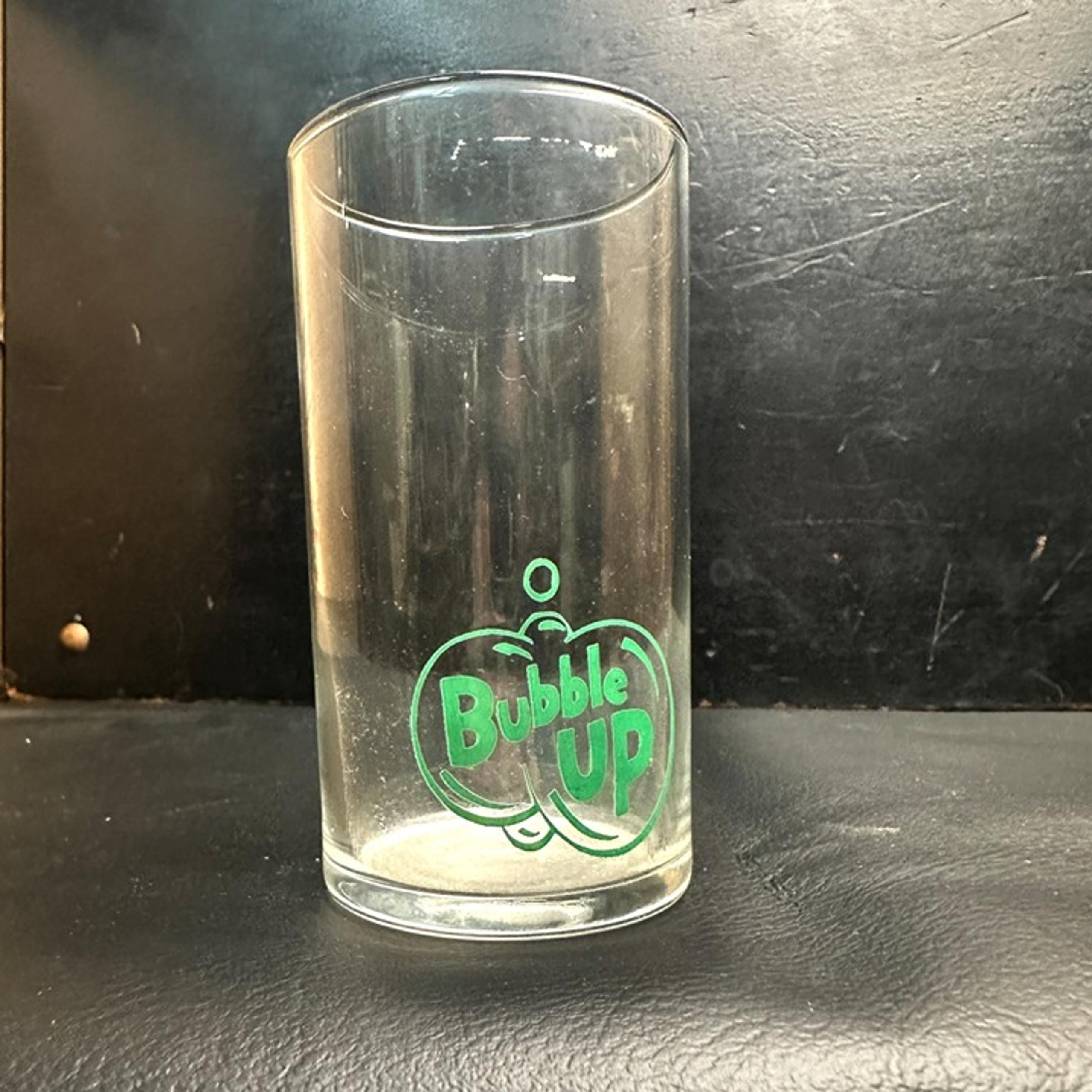 Vintage Bubble Up Soda Fountain Glass ACL Green