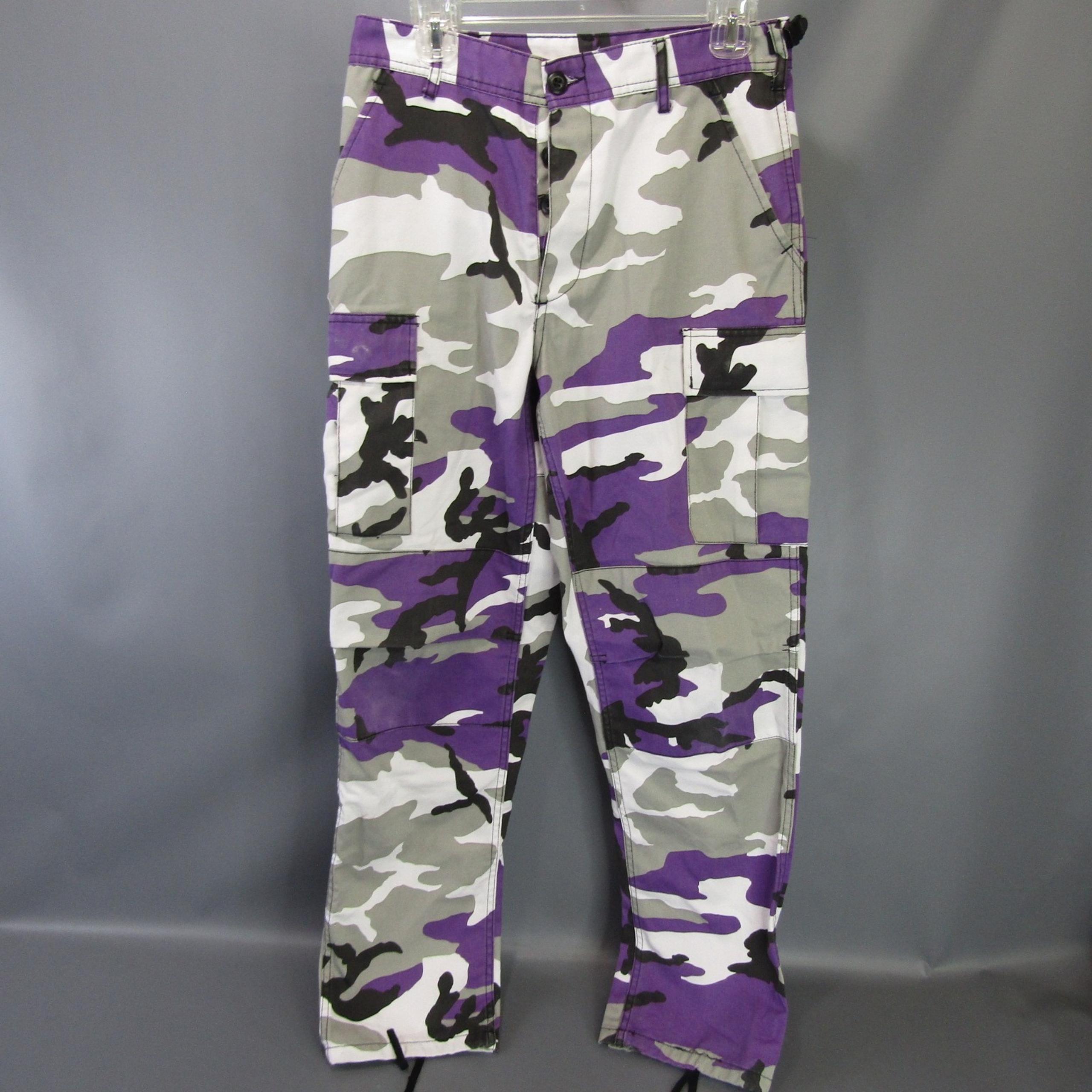 Rothco Purple Camo Cargo Pants Drawstring Ankle Utility Pockets S Double Knee