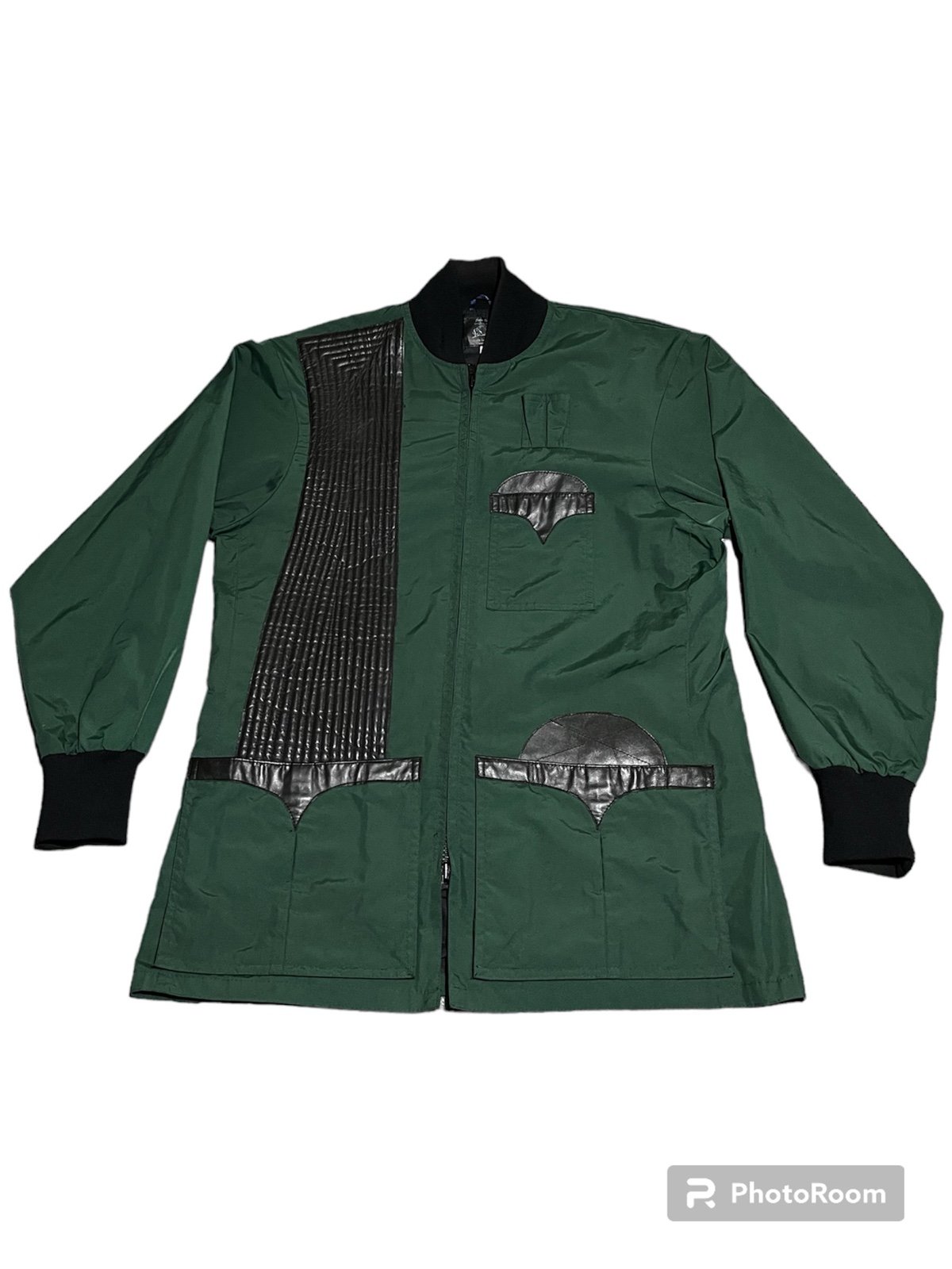 L John Storm Shooting Trapping Jacket Hunting Quilted USA Made Leather Zip Green