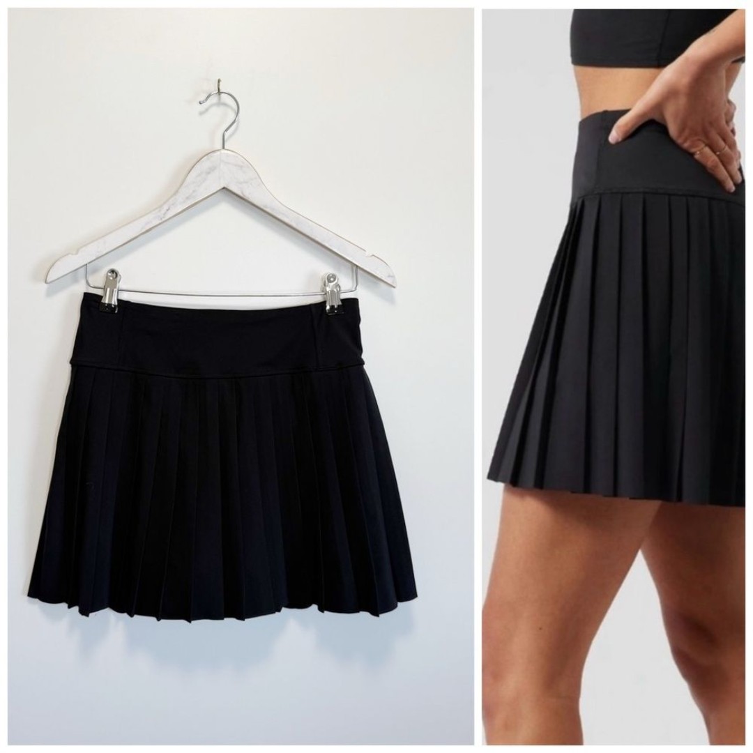 ATHLETA Elevate Skort Black Plated Skirt Tennis Women’s XS