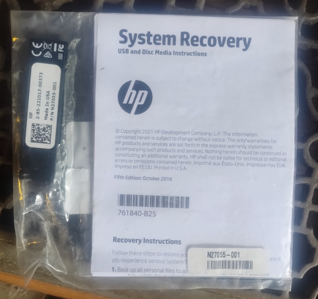 HP System Recovery USB