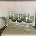 Lot Of 7 MCM Gorham Crystal Reizart Spring Green Drinking Glasses