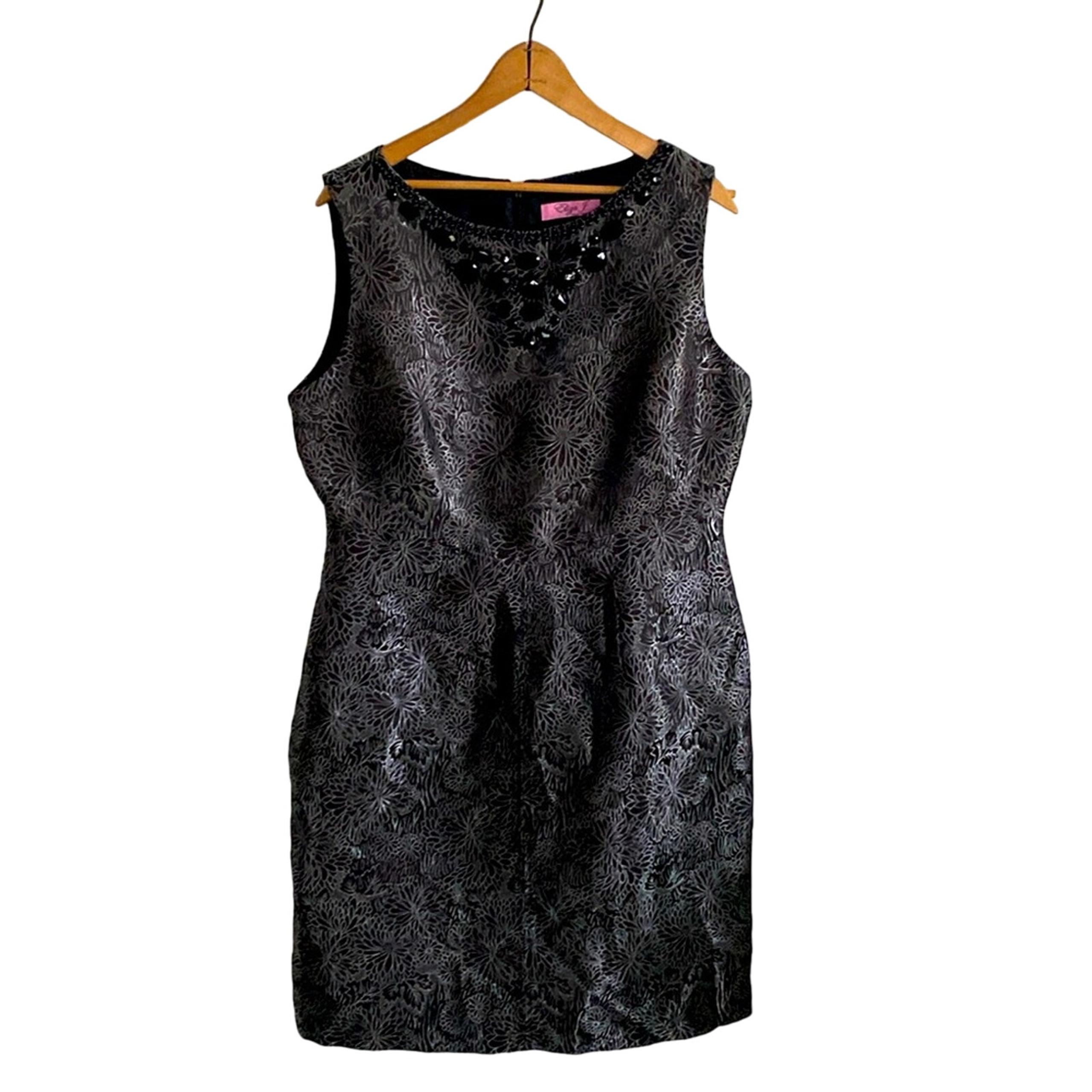 Eliza J Metallic Beaded Sheath Dress