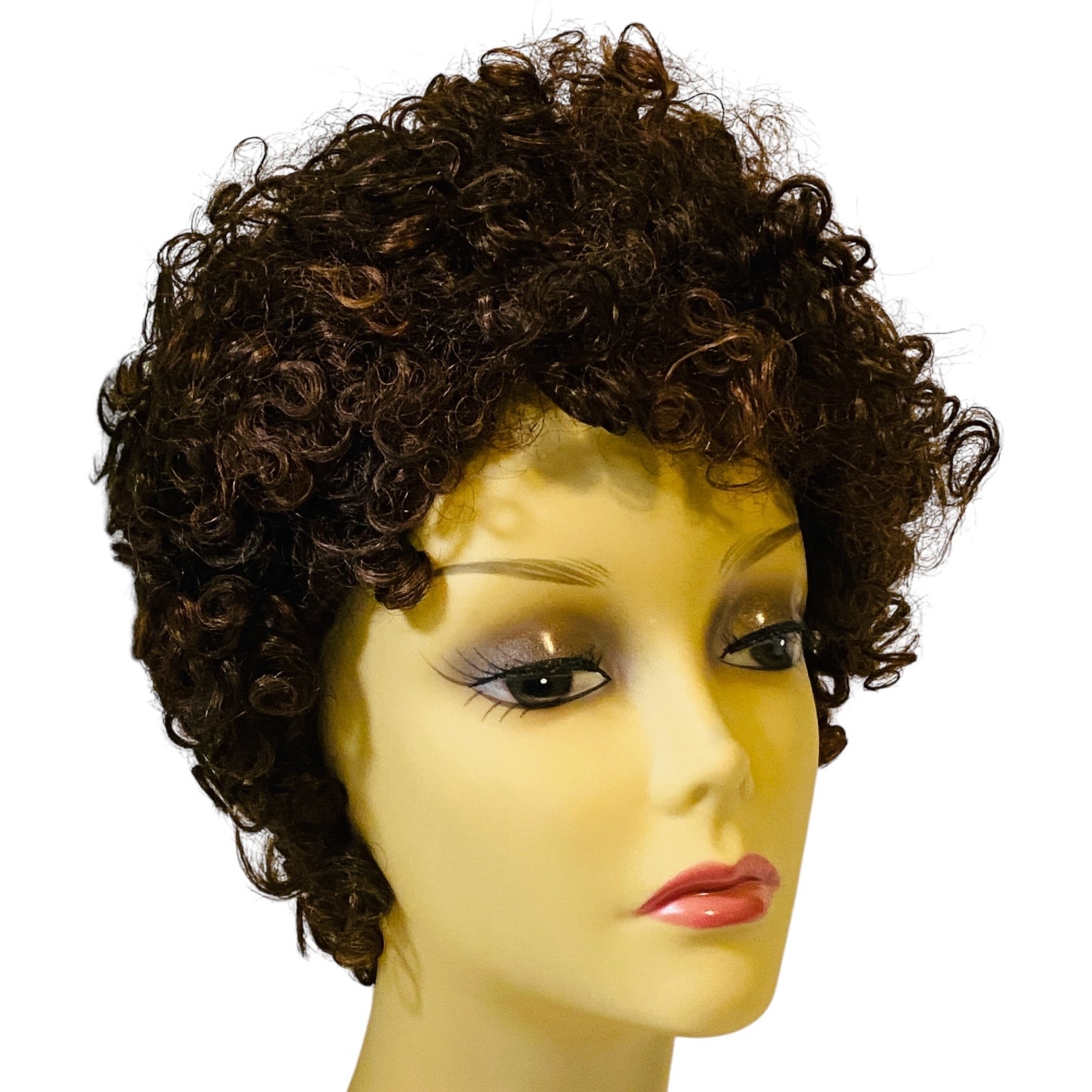 ASHRO Human Hair Katrina Brown Curly Wigs for Women One Size Color FS430 NWT