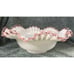 1940s Fenton Rose Crest Crimped Bowl 10 inch Brides Basket