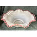 1940s Fenton Rose Crest Crimped Bowl 10 inch Brides Basket