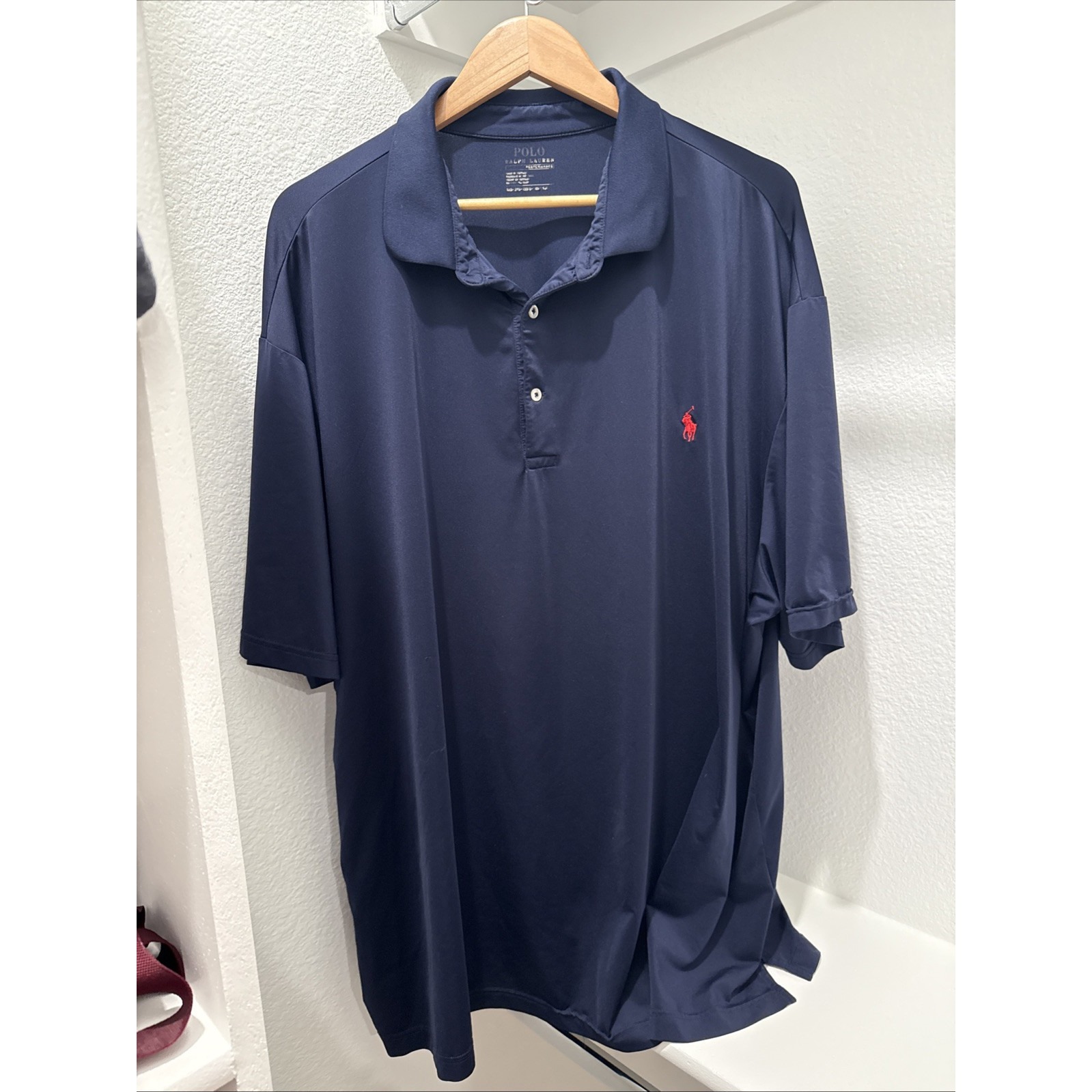 Polo Ralph Lauren Navy Shirt Mens 3XB Blue Stretch Golf Classic Performance Pony