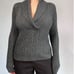 Lauren Ralph Lauren Womans Sweater Cashmere M Gray Cable Knit Shawl Collar