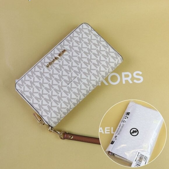 MICHAEL KORS Jet Set Signature Logo Smartphone Wristlet 35F8GTVW9B VANILLA