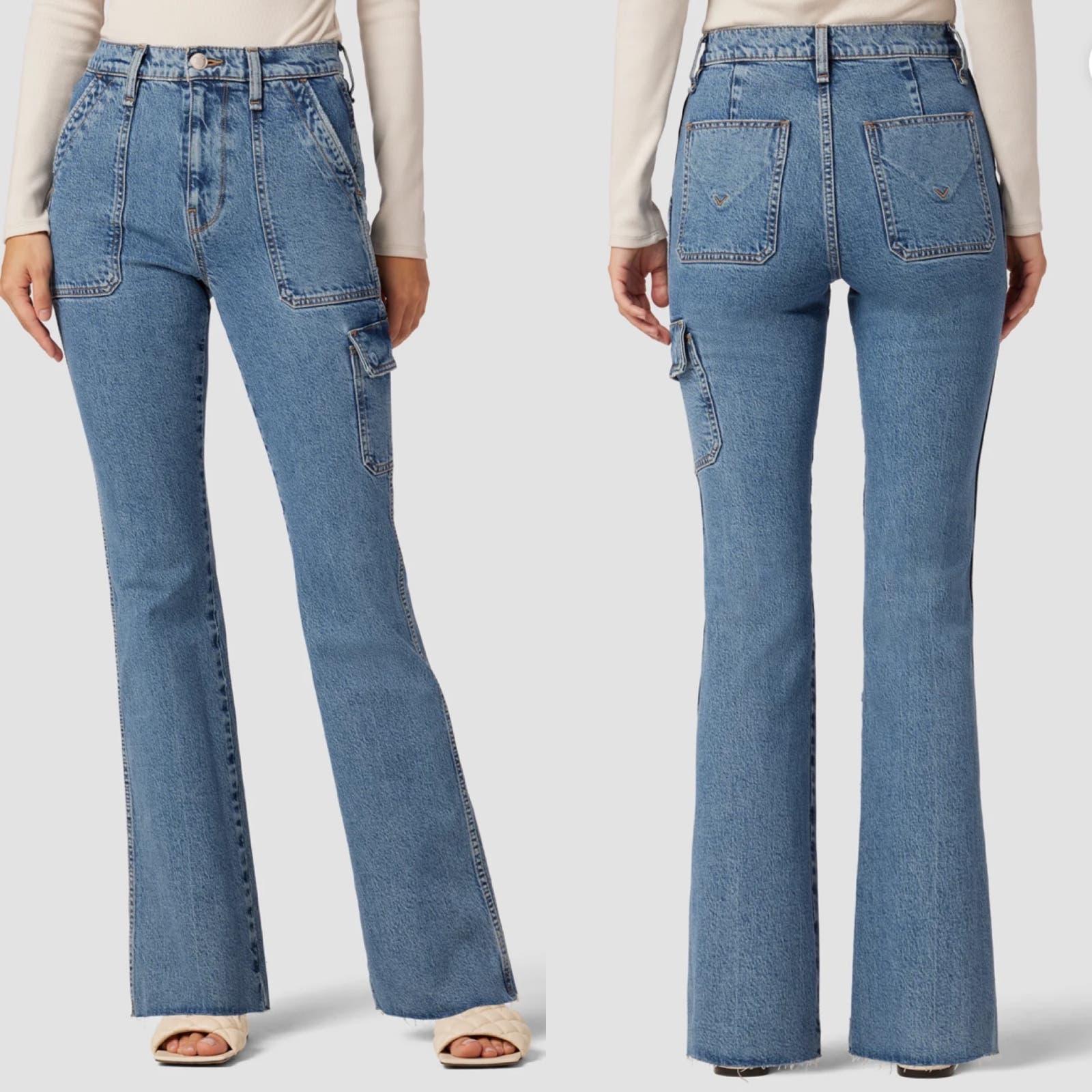 NWT HUDSON Faye Utility Ultra High-Rise Bootcut Jeans Size 32 Earth Angel