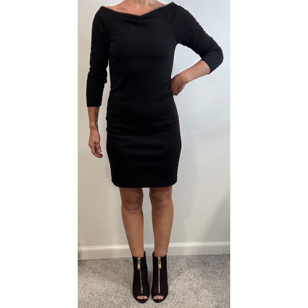 Armani Exchange Zip Up Black Dress Sz: S