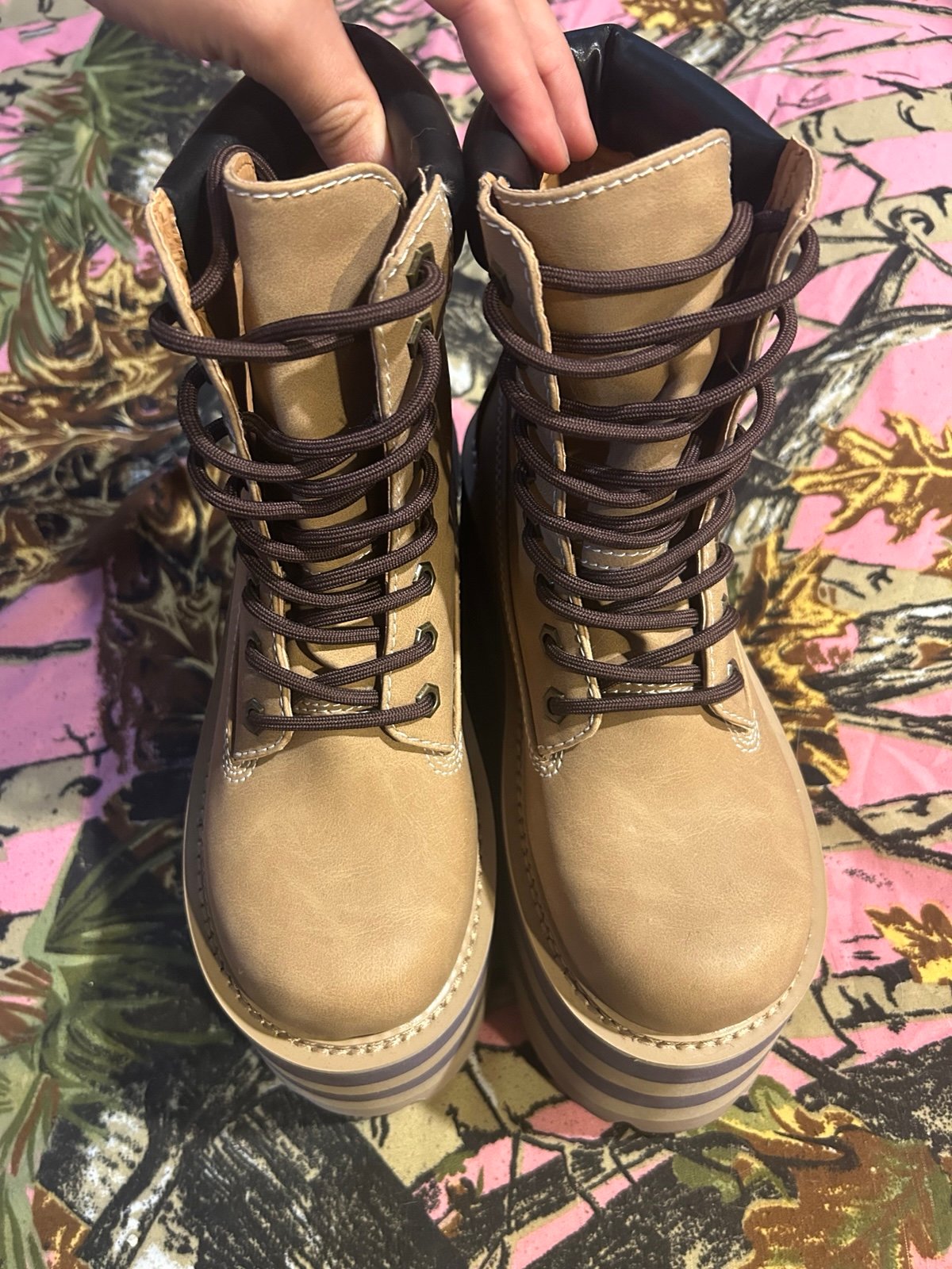 Dolls Kill Darker wavs platform timberland boots