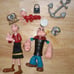 Vintage 2001 Mezco Popeye, Olive Oyl & Sweet Pea