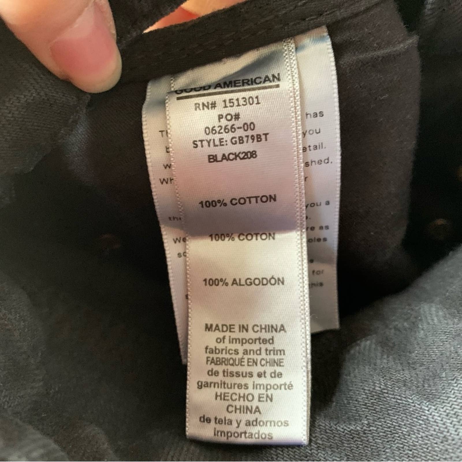 Good American Good Boy Slit Waistband High Rise Button Fly Slit Hem shops Black Jeans