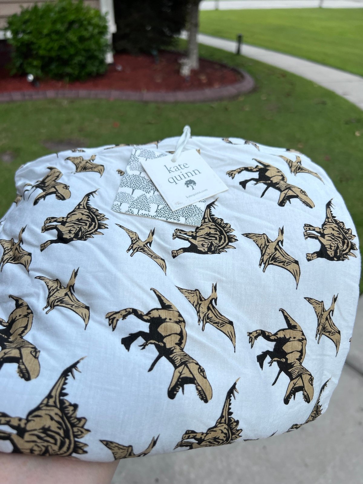 BNWT Kate Quinn Dinosaur Gold Dino Double Layer Swaddle Blanket NEW