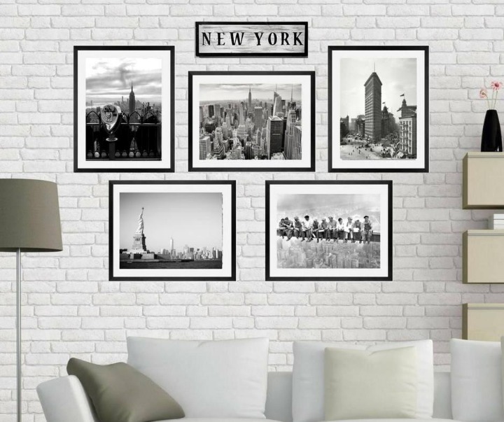 New york wall art framed set of 5 decor