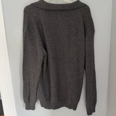 American Blue Pure Cashmere Men’s Sweater Gray Collar Pullover Large