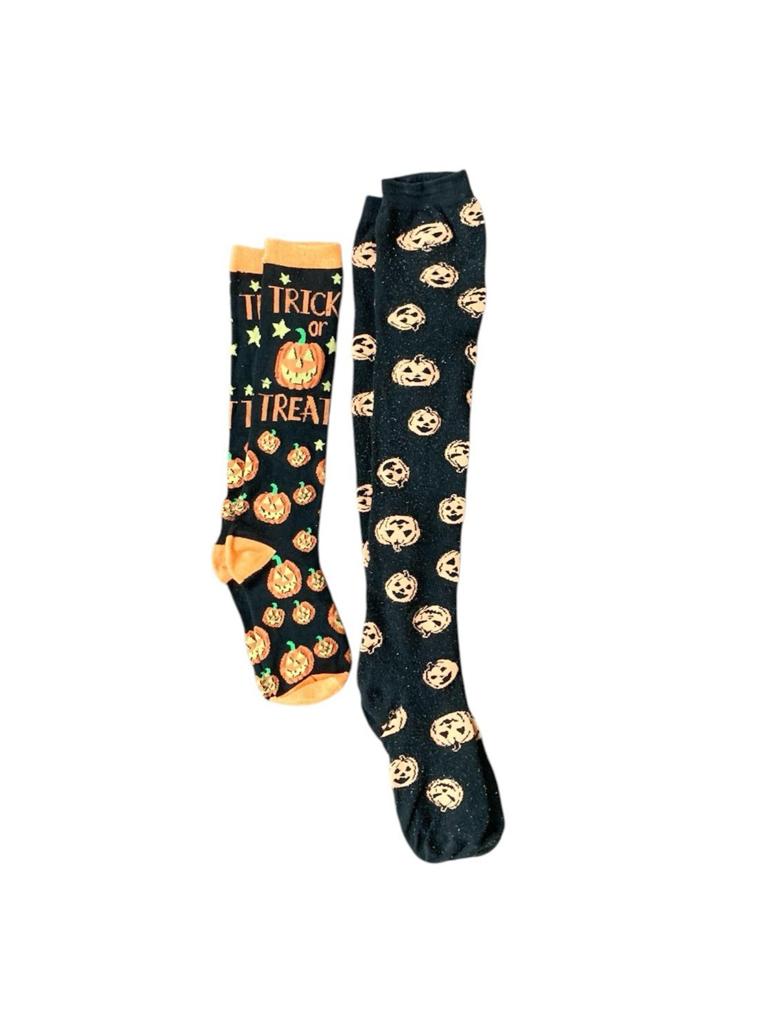Lot Of 2 Halloween Seasonal Festive Socks In Good Condition