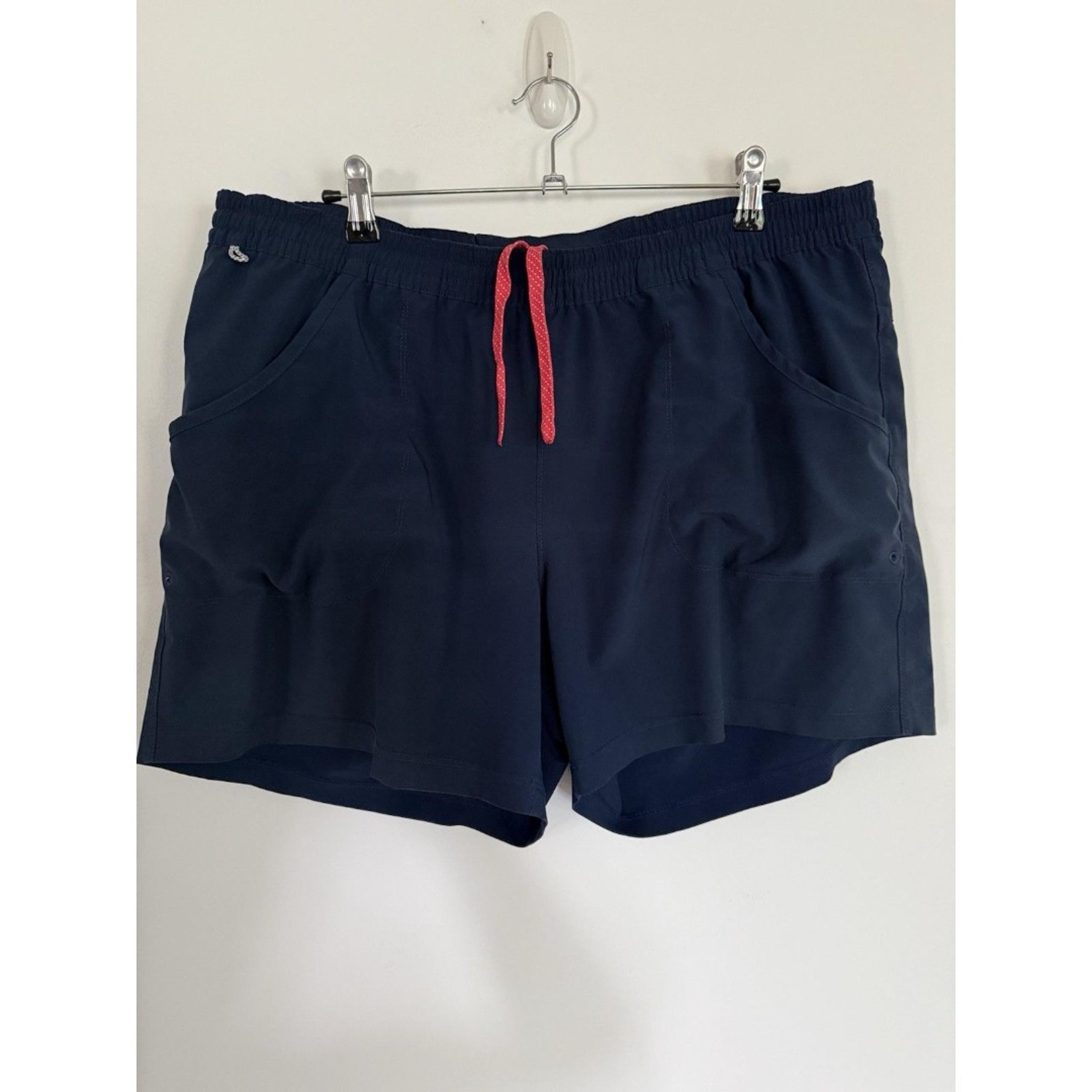Columbia Performance Fishing Gear Womens XL Navy Blue Pull On Shorts W Drawstrin