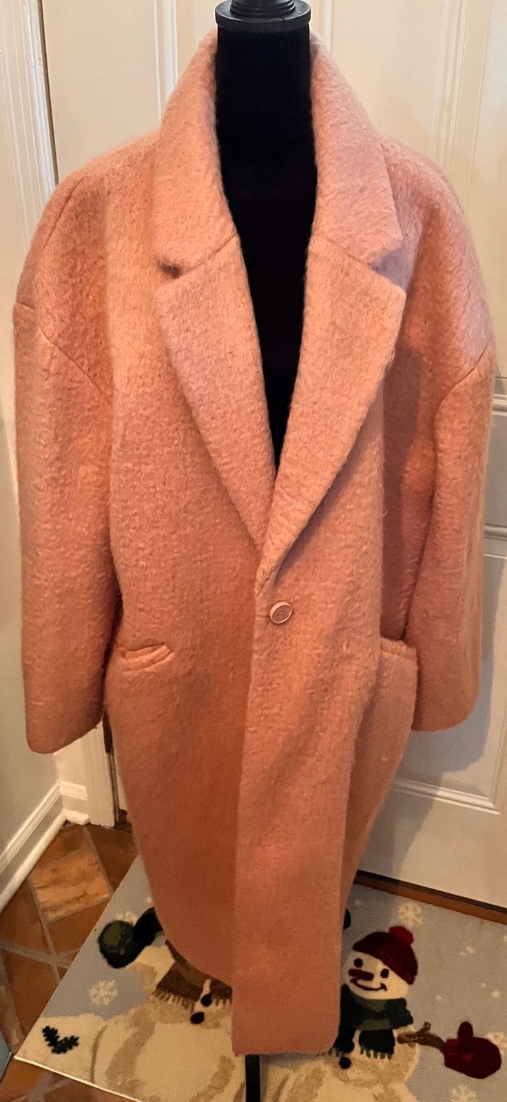 Express Pink Mauve Wool Blend Full Length Winter Coat~sz. XL