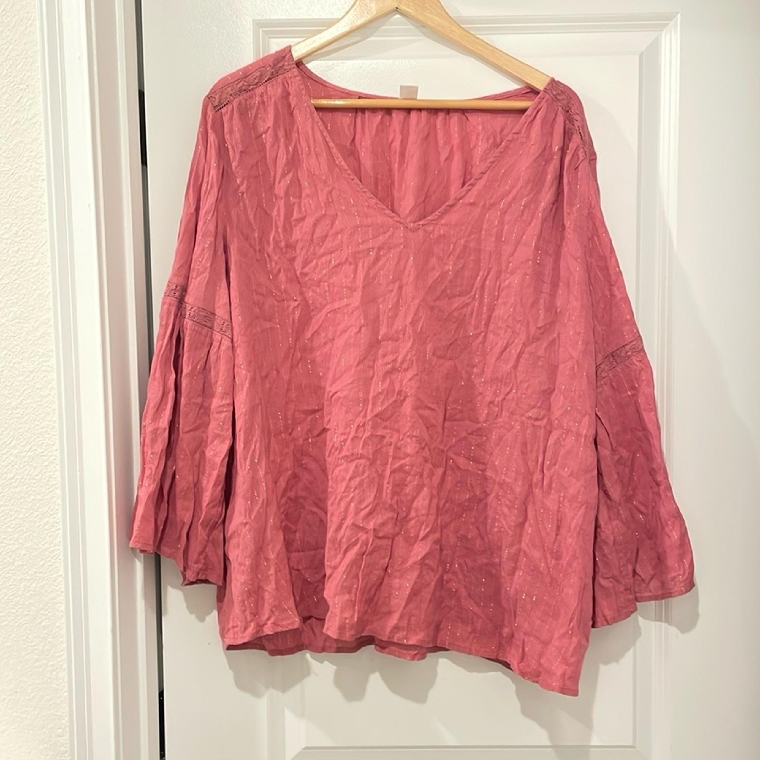 Old navy boho Women's Pink V-Neck Top xxl