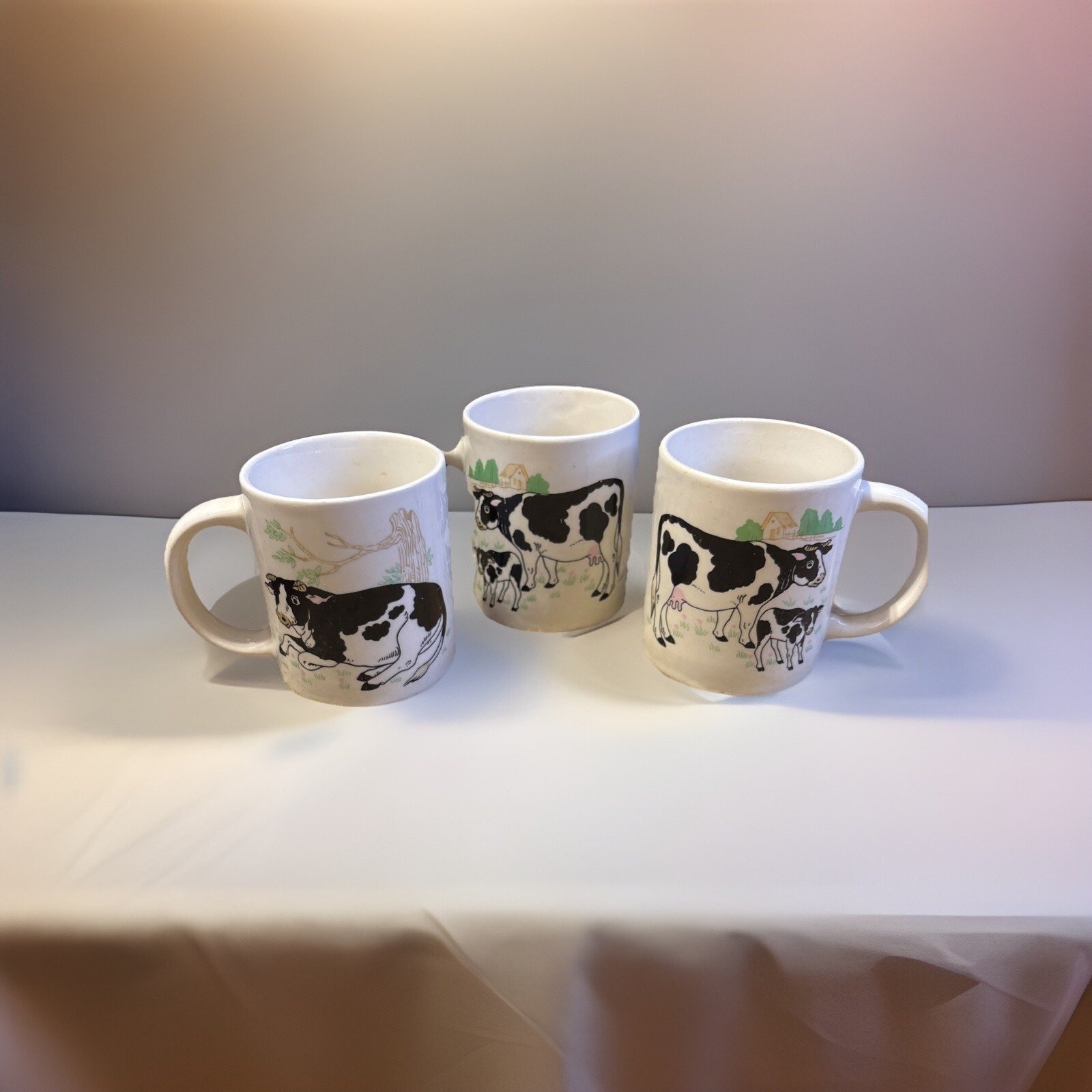Vintage Cow Coffee Tea Cup Mugs Cows Calf