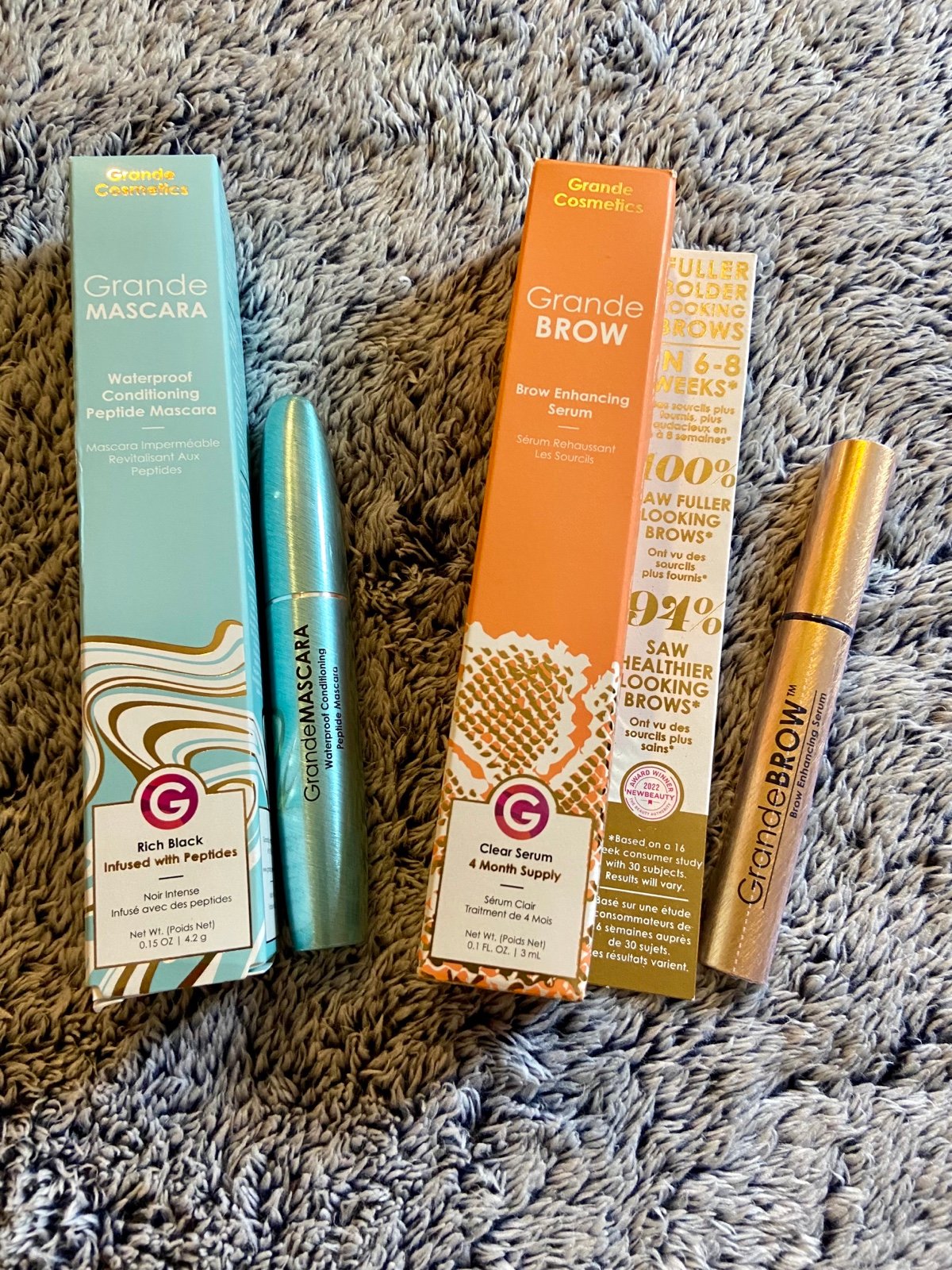 Grande Brow Enhancing Serum & Grande Mascara Waterproof conditioning peptide