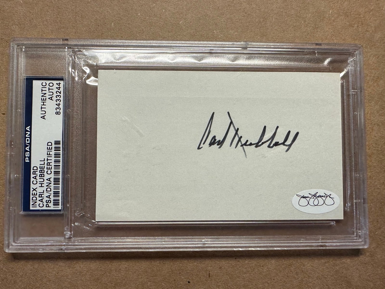Carl Hubbell Psa/dna Authenticated Signed 3x5 Index Card Autograph